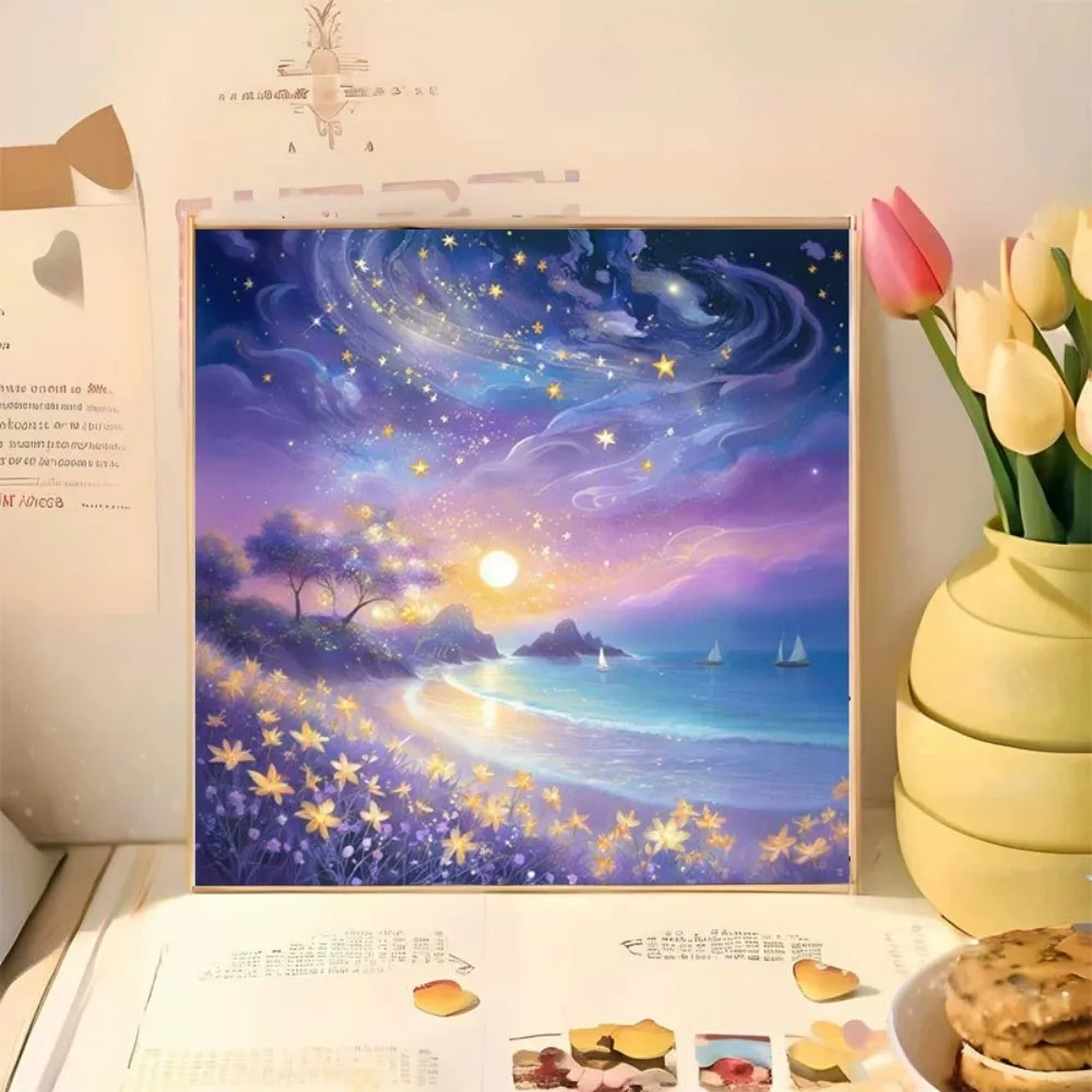 300130-Romantic Floral Hand Paint By Numbers Home Decoration Art