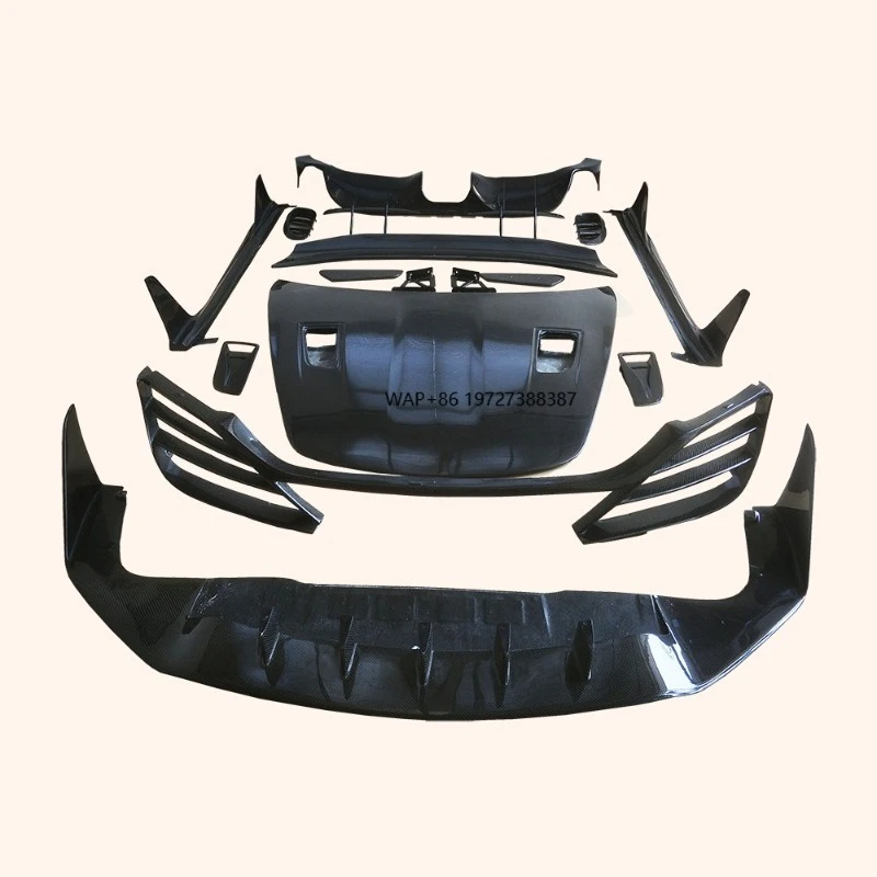 For  718 Body Kits DP Style Partial Carbon Fiber (Front Lip+Hood Carbon)