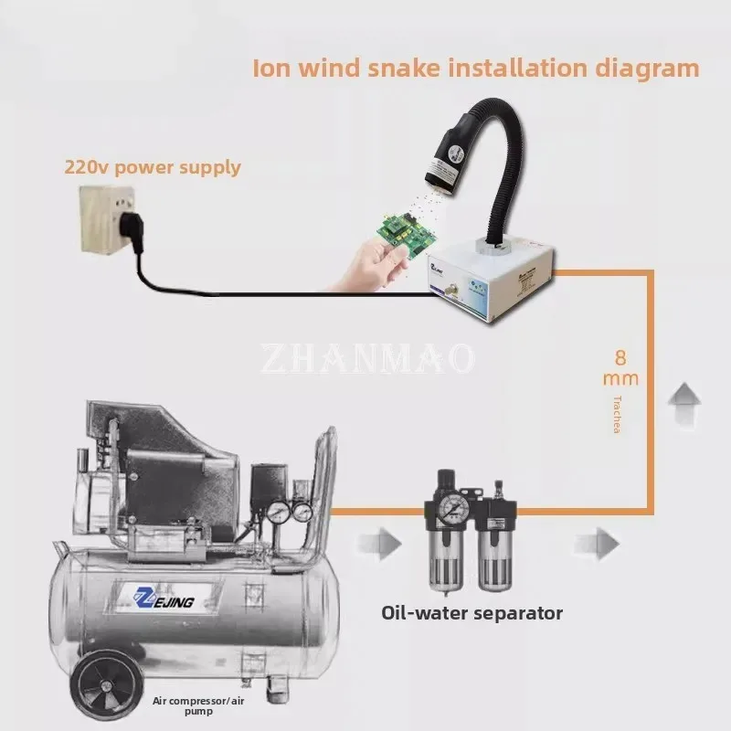 Automatic Infrared Induction Ion Air Snake ENO-203C Anti Static Foot Pedal Air Gun Static Eliminator