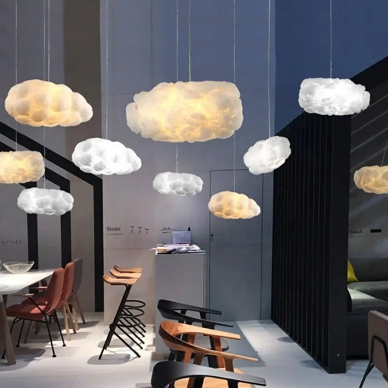 Cloud Silk Cotton LED Pendant Chandelier, 11 Style Choices Indoor Ceiling Light for Living Room Restaurant Kids' Room Decor
