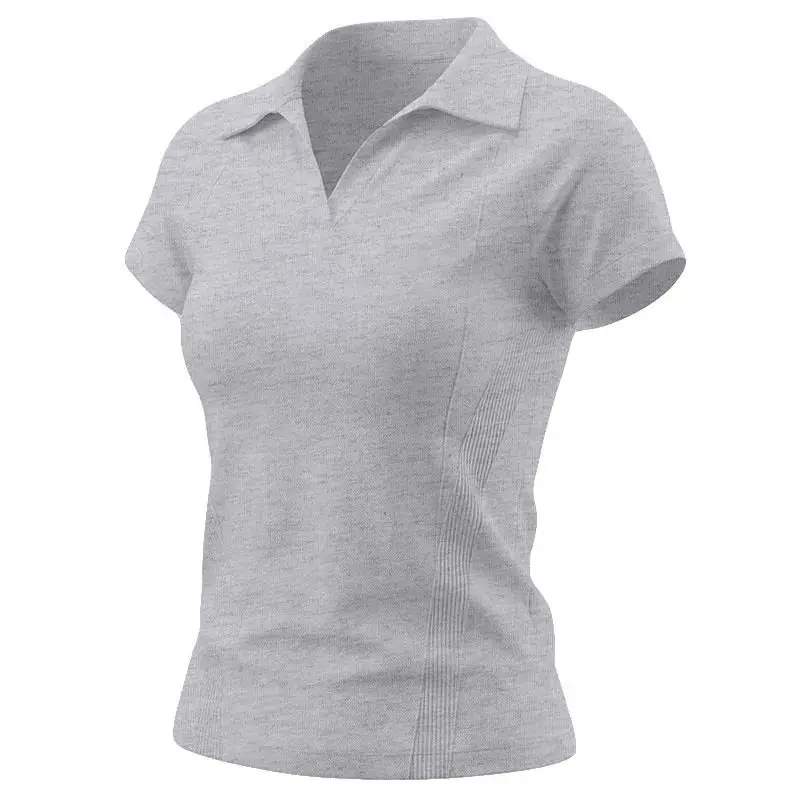 Summer Lapel POLO Shirt Breathable Tennis Clothing Outdoor Gym Sports Women's Pilates Yoga Running Quick-drying Tennis T-shirt