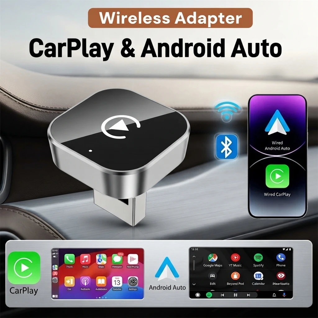 2026 New Wireless Carplay and Android Auto 2in1 smart Mini Box WIFI BT Auto Connect For Toyota Volvo Benz MG Kia MAZDA FORD