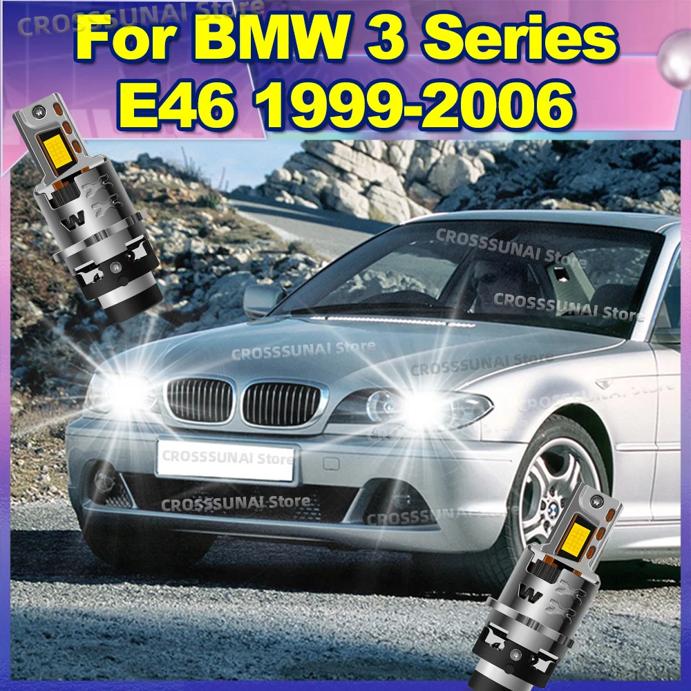 

2PCS Powerful Replace HID LED Headlight Bulbs 6000K Plug and Play Lamp For BMW 3 Series E46 1999-2006 2002 2003 2004 2005