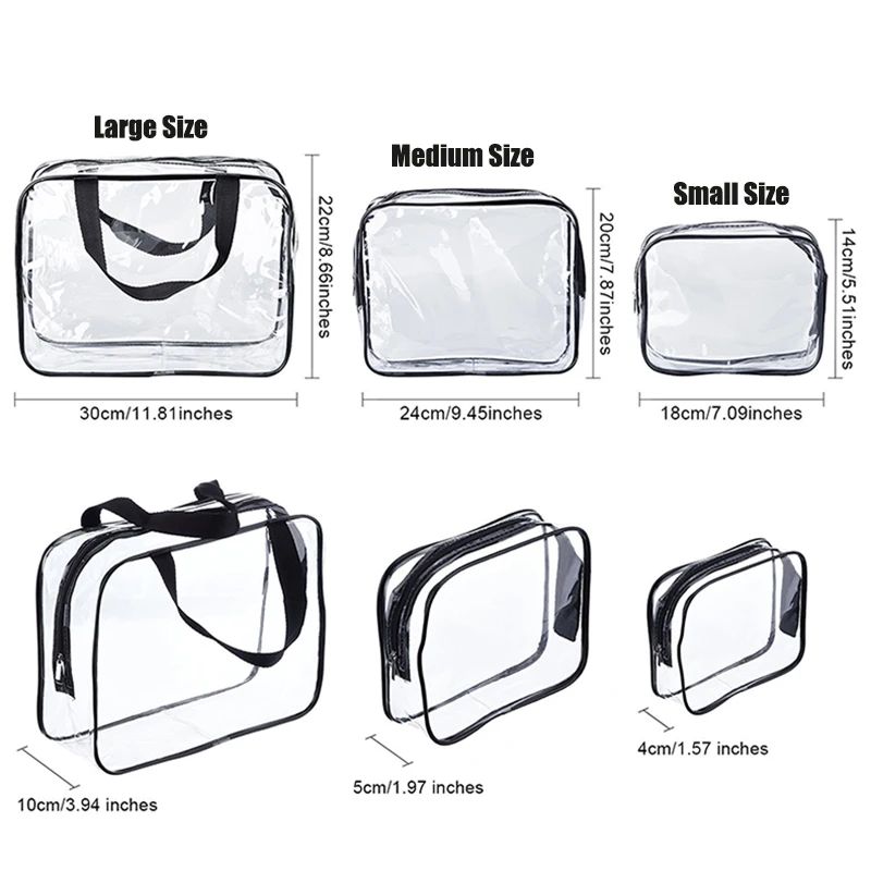 Large Capacity Women Beach Bag Travel Cosmetic Organizer Casual Zipper Toiletry Bags PVC Transparent Makeup Pouch Beauty Case