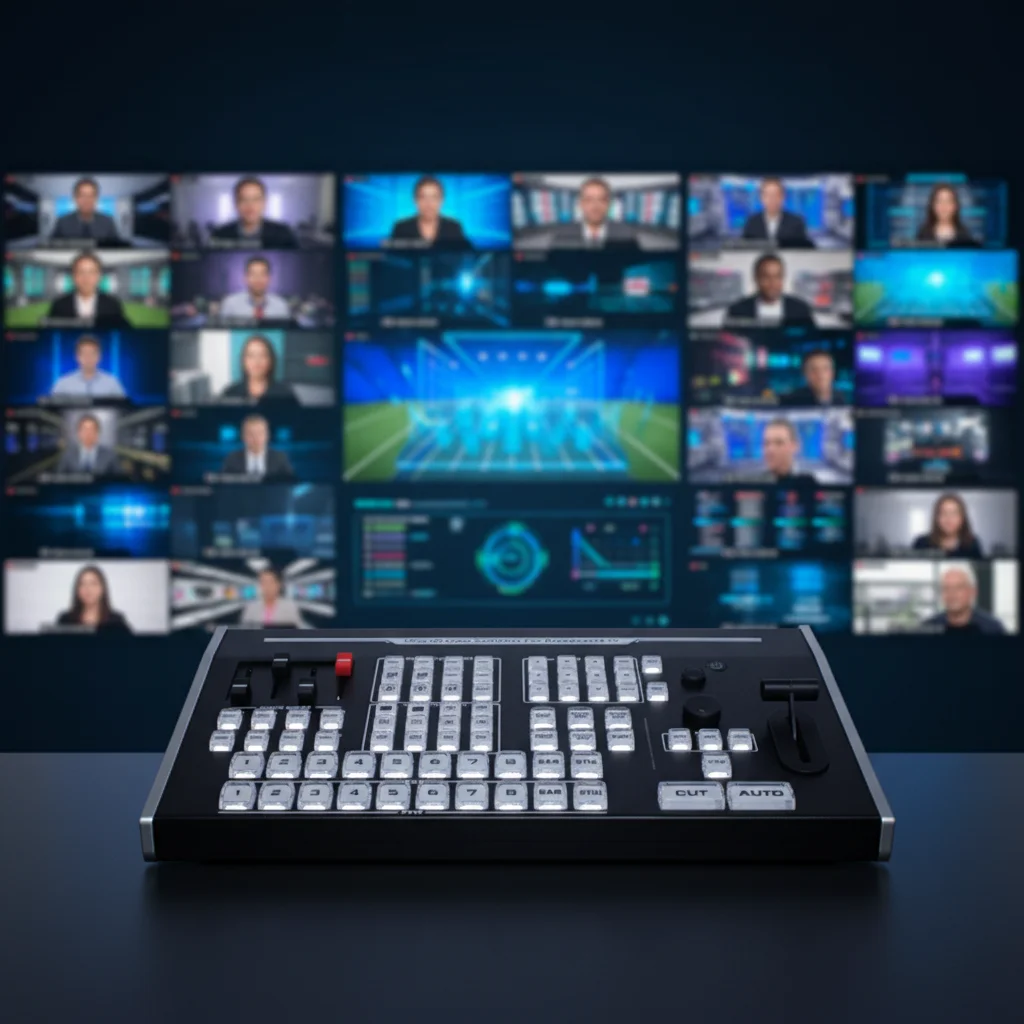 hit product4K 8-Channel Broadcasting Live Production Switcher for Radio TV Broadcasting Sports Church Studio OB VAN with SSD Rec