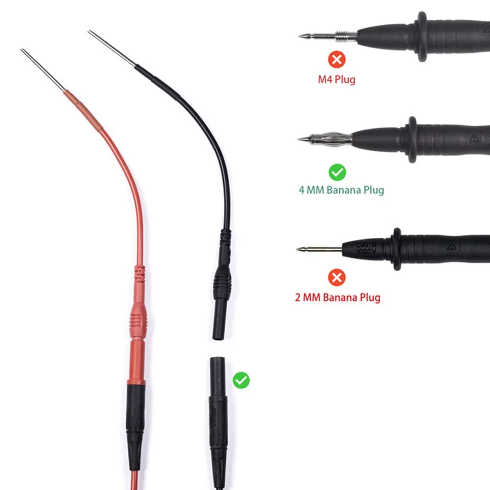 

2PCS Multimeter Hook Test Connection Wire 4mm Multimeter Test Accessory Wire Multimeter Hook Clip Test Cable