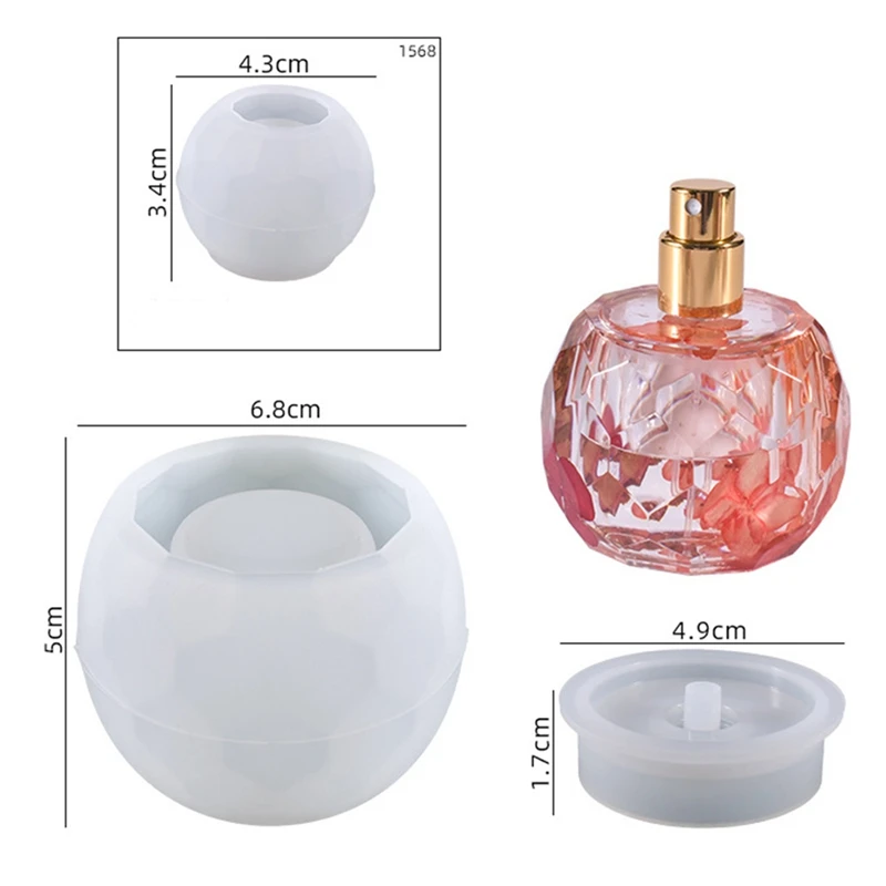 1Set Perfume Bottle Silicone Resin Mold With 10 Sprayer Heads Refillable Box Jar Silicone Molds For DIY