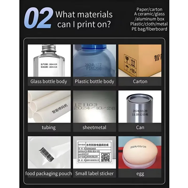 2025Hot Sellinq المحمولة يده طابعة نافثة للحبر شعار التسمية QR رمز الباركود آلة طابعة وسم للزجاجات المعدنية البلاستيكية