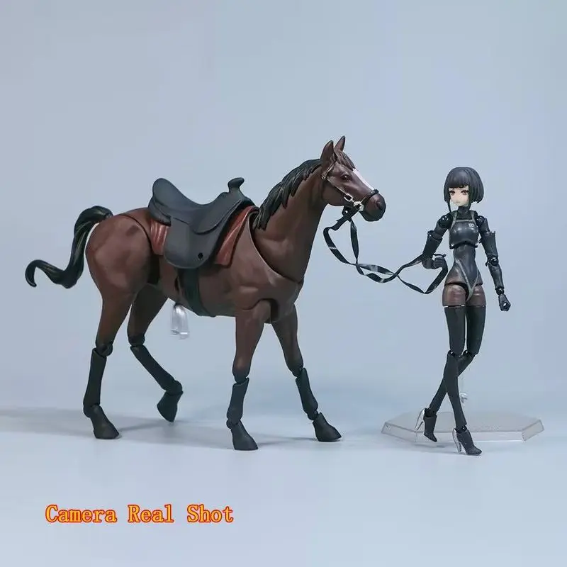 Horse Action Figure 1/12 Cosplay Scale Articulated Figma490 Brown Horse Decoration Figure Anime Scene Desktop High Quality Gift