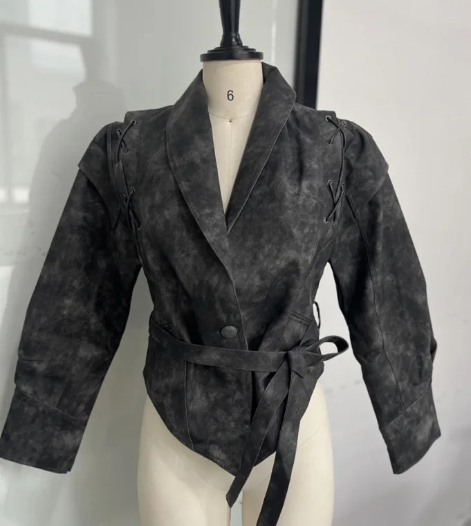 2025 New Autumn Winter Street PU Leather Loose Jacket Women Fashion Casual Solid Full Sleeve Stand Collar Coats Female Coat