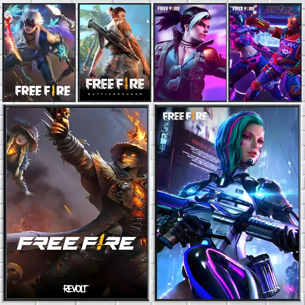 Game Free Fire Poster Modern Elegant Wall Stickers, Home Decor Poster, Wall Art for Living Room & Dorm
