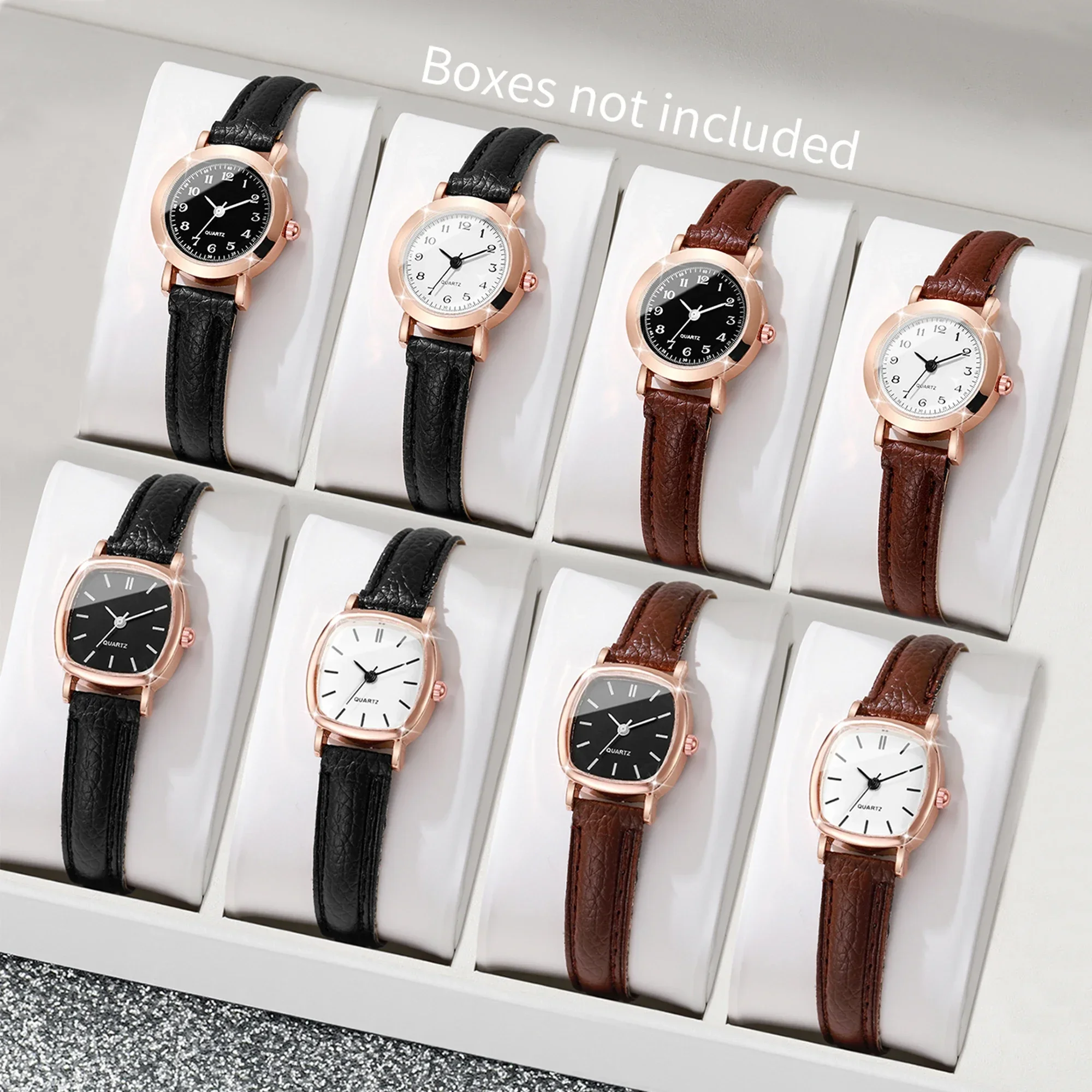 ABC2026 Female student Korean version simple and cute junior high school retro artistic thin strap small dial set
