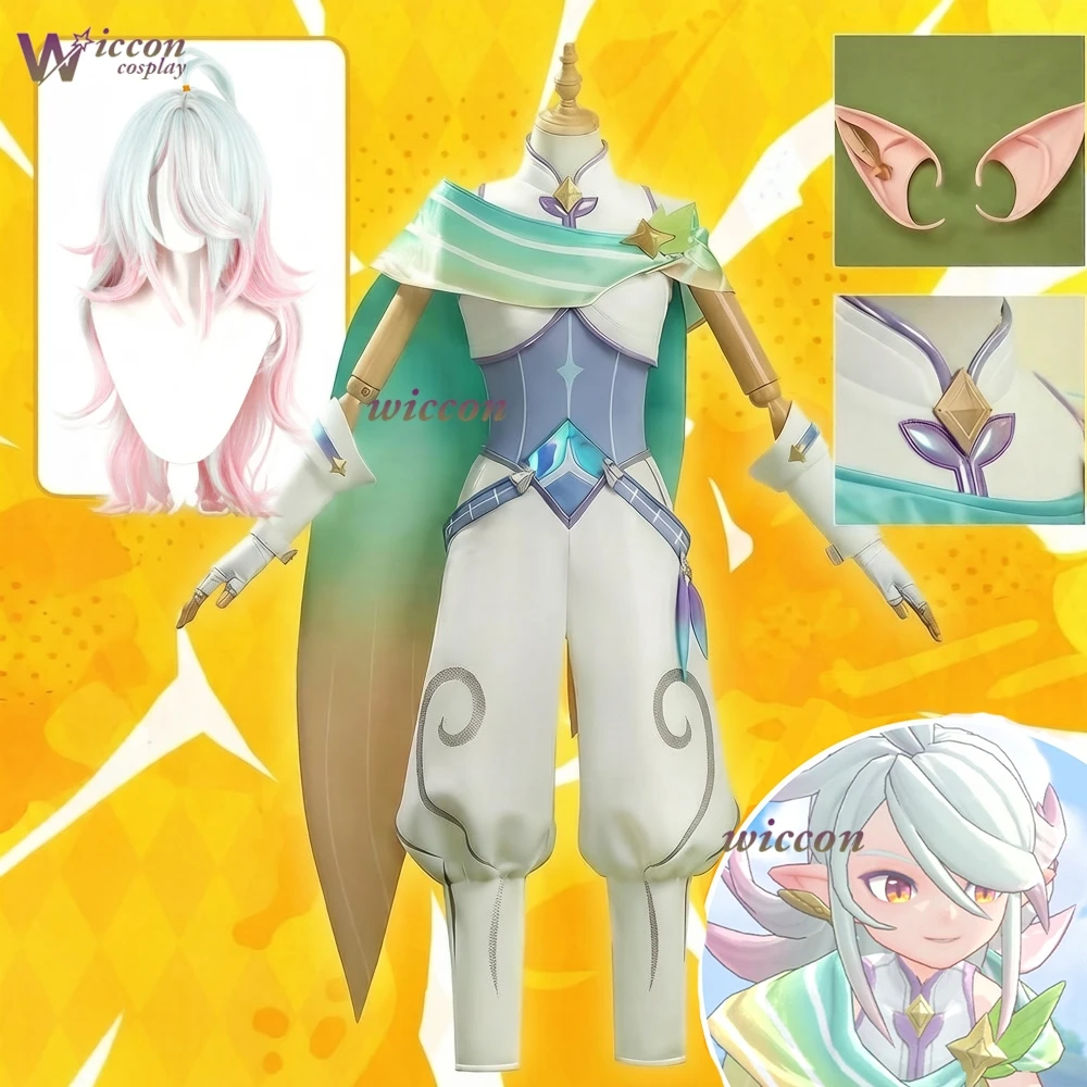 Roco Kingdom: World Cosplay Costume Elf Iris Rainbow Godddess Cosplay Costume Wig Halloween Women Mens Carnival Fairy Tale Suit