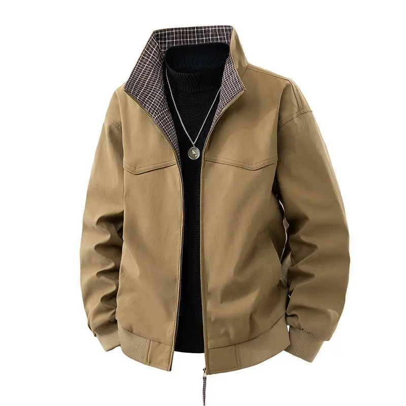 

Новая демисезонная мужская повседневная модная универсальная куртка-жакет для молодежи, приталенная, с длинными рукавами, из шерстяной смеси