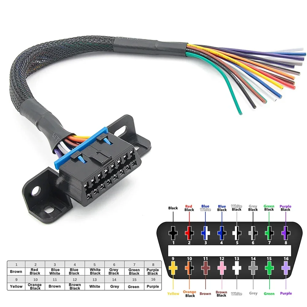 Obd2 16pin ذكر التوصيل تمديد كابل obdii j1962F السيارات الماسح الضوئي كابل لسيارة تشخيص السيارات أداة obd 2 موصل الكابلات