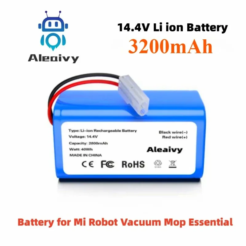 14.4V 5600mAh High-Quality 18650 Batteries Li-ion Battery For XIAOMI MIJIA MI Robot Vacuum-Mop Essential MJSTG1 Vacuum Cleaner
