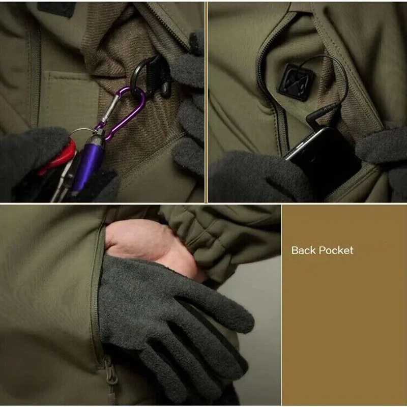 Forro polar táctico hombre: chándal a prueba de viento con capucha - imagen 2