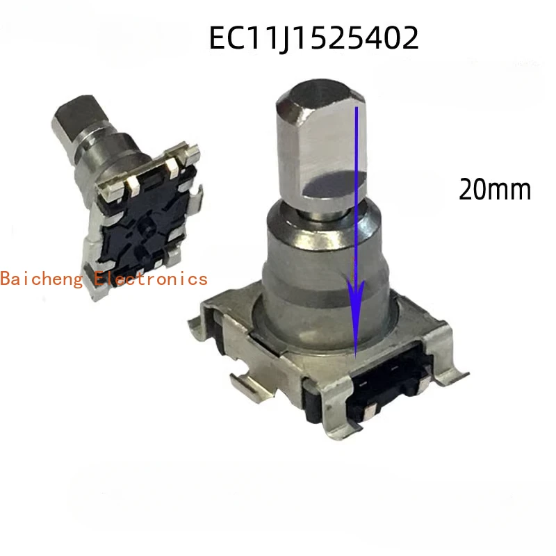 

5PCS Code switch EC11J1525402, rotate 30, position 15, pulse potentiometer handle 20, half axis