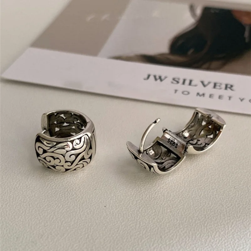 New Arrival Vintage Hollowing Out Flower 925 Silver Needle Ladies Stud Earrings Promotion Jewelry For Women Gifts Anti Allergy