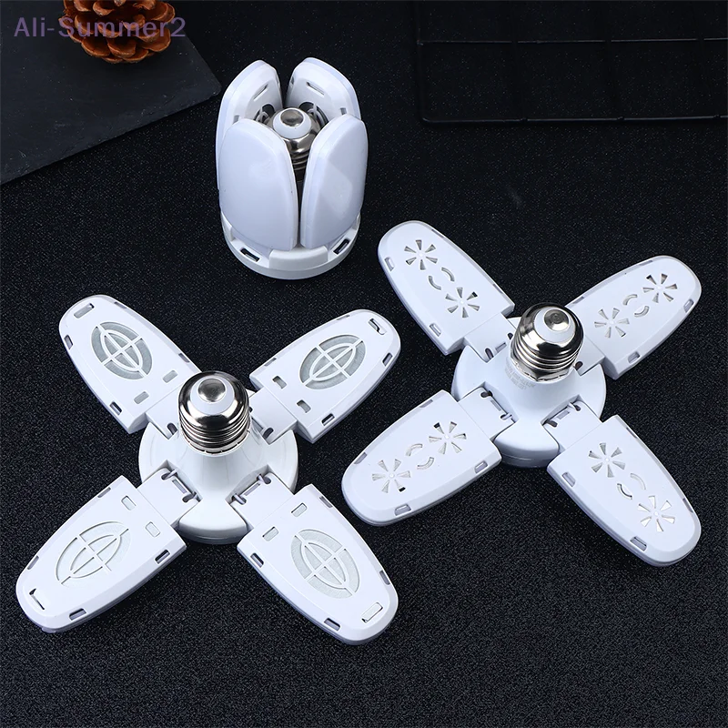 28W Super lumineux E27 LED ampoule ventilateur pliant feuille plafonnier 85-265V 40/50/56 LED s lampe intérieure ampoule maison lumière décoration