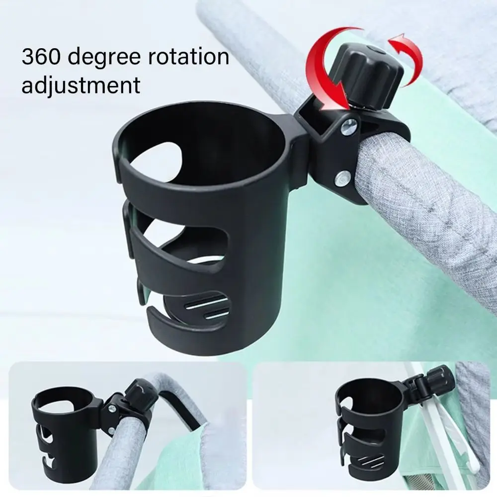 360° Rotatable Baby Stroller Cup Rack Anti-Slip Tool-Free Install Bicycle Water Bottle Holder Convenient Durable