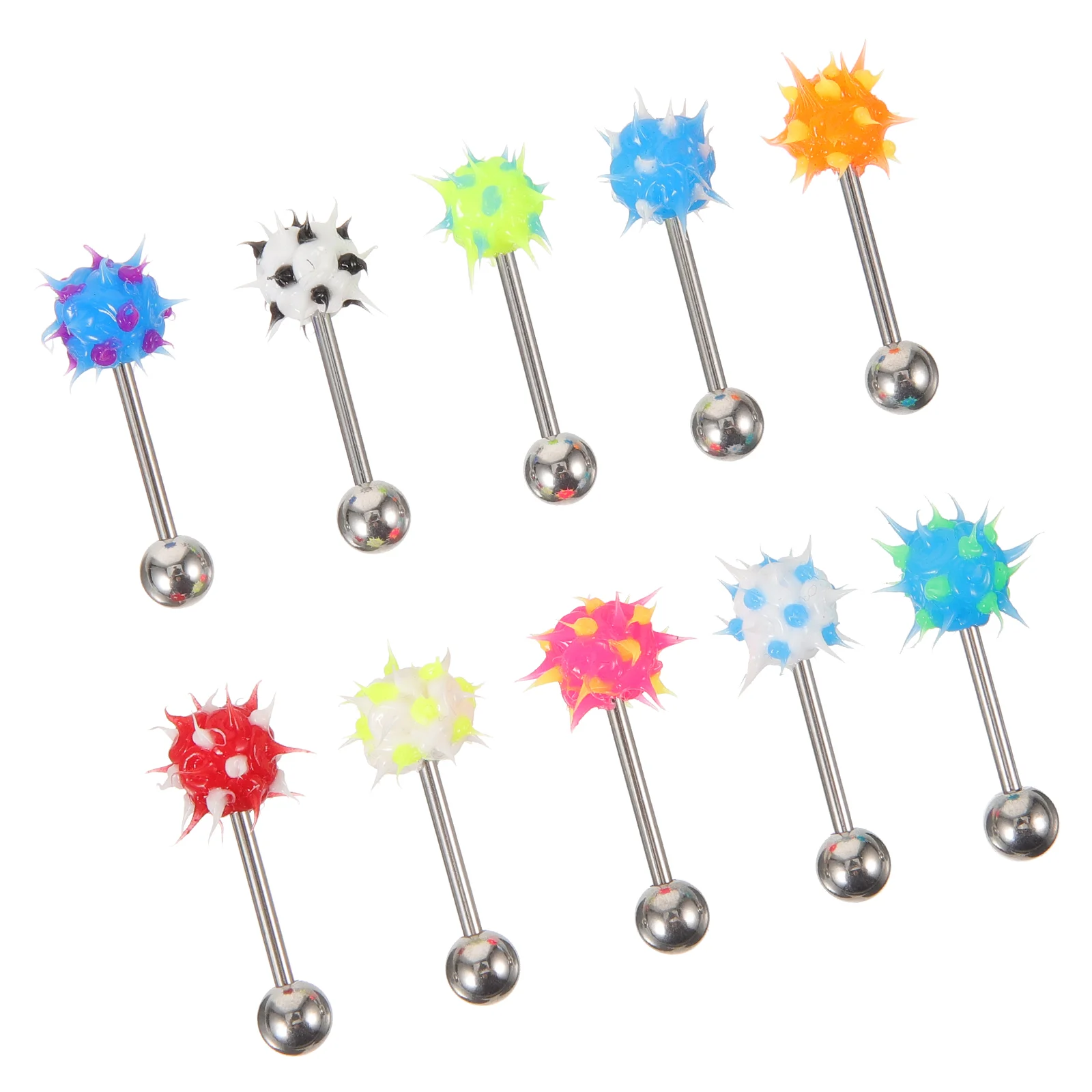 10 Pcs Hairy Ball Tongue Pin Tounge Piercing Jewelry Physical Games Rings Piercings Nose Kit Lip Kits Body Stylish Stud