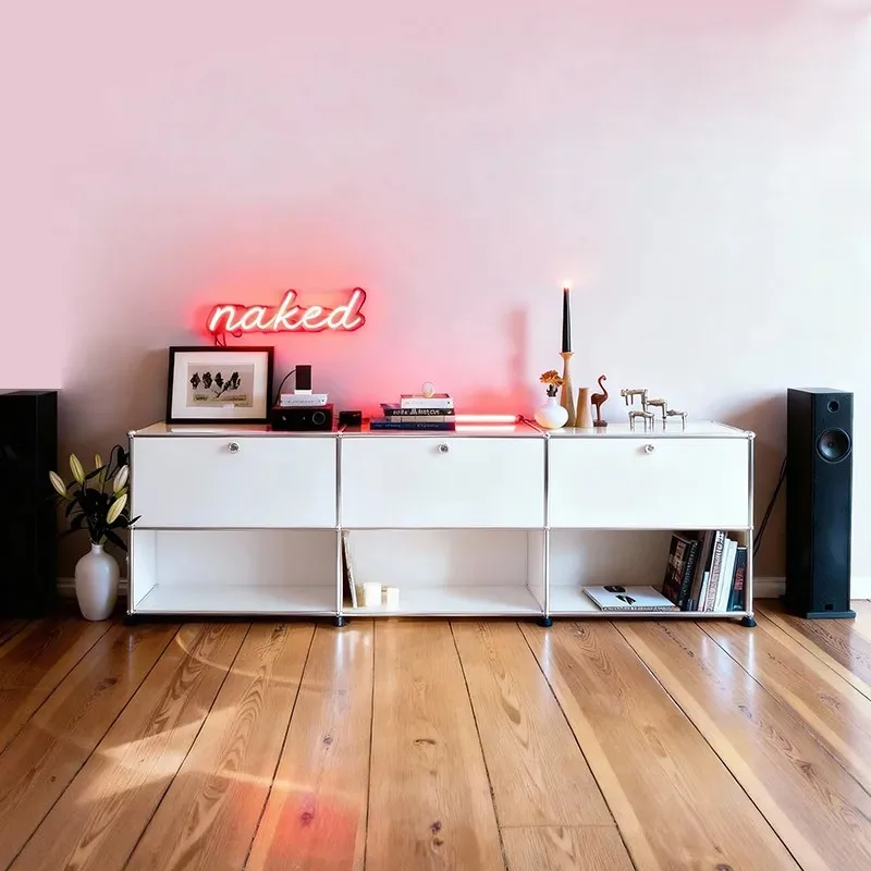 TV cabinet antique living room bedroom against the wall floor stainless steel module cabinet