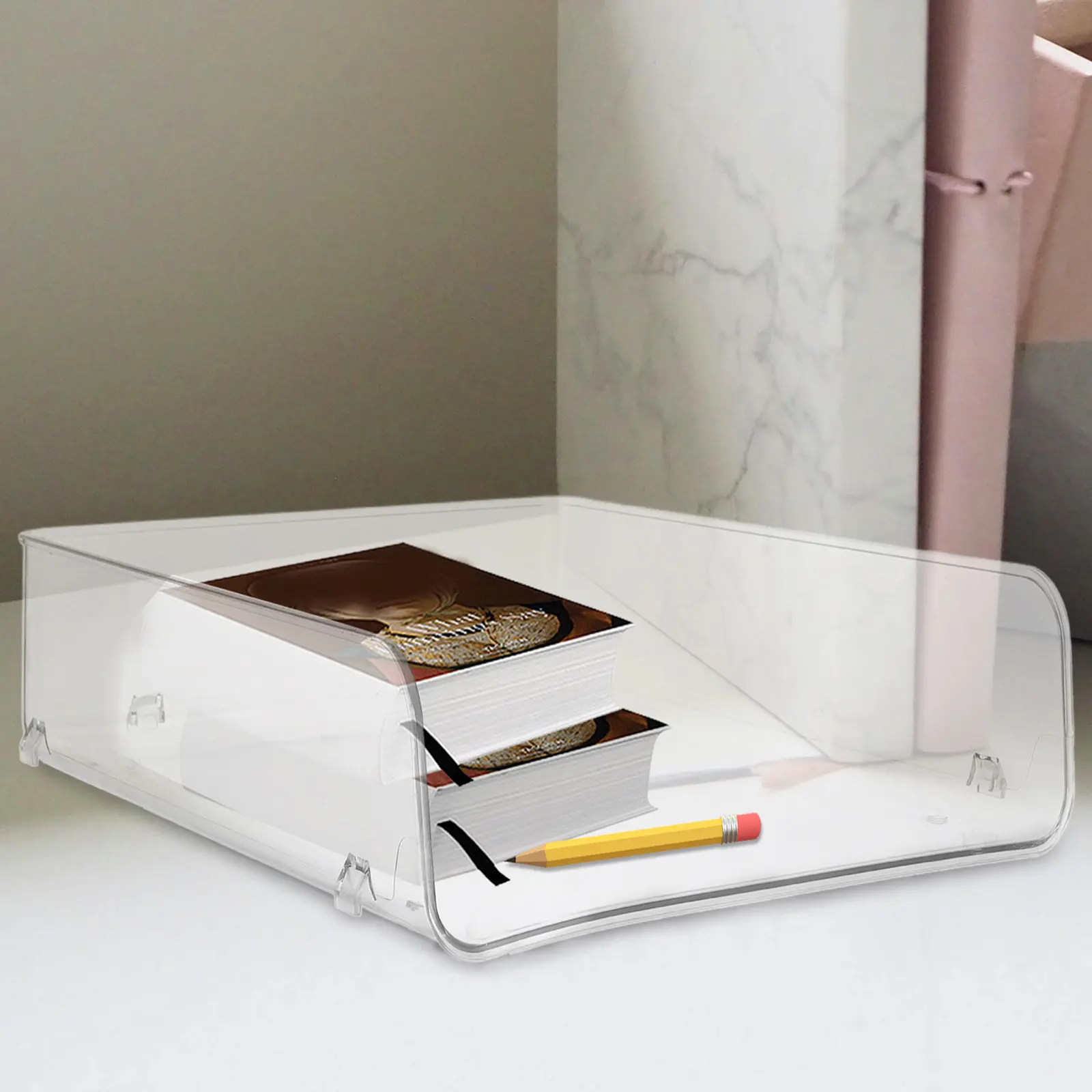 

Stackable File Storage Box Pet Material Desktop Organizer Box Compact Home Use Sundries Holder Multipurpose Sundries Storage