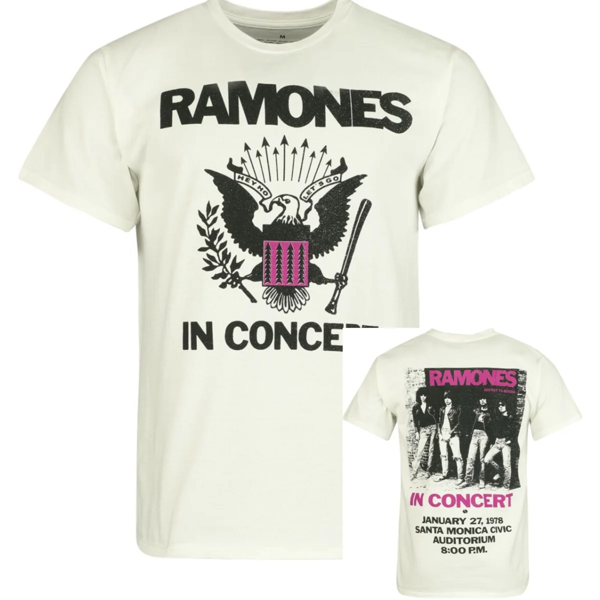 Camiseta In Concert Ramones para Homens e Mulheres, Camiseta Gráfica de Banda de Rock Metal, 100% Algodão, Moda de Verão