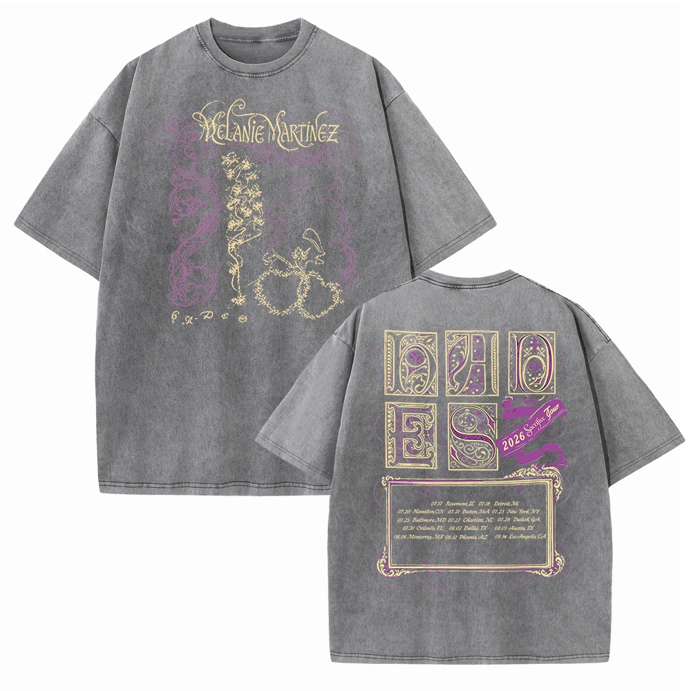 2026 Melanie Martinez Hades The Sacrifice Tour Washed T-shirt Vintage Women Man Cotton Short Sleeve T-shirt