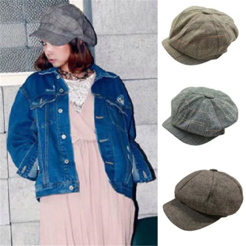 Men Women Trendy Art Retro Newsboy Hat Casual All-match Octagonal Hats Unisex British Berets Peaky Blinders Cap