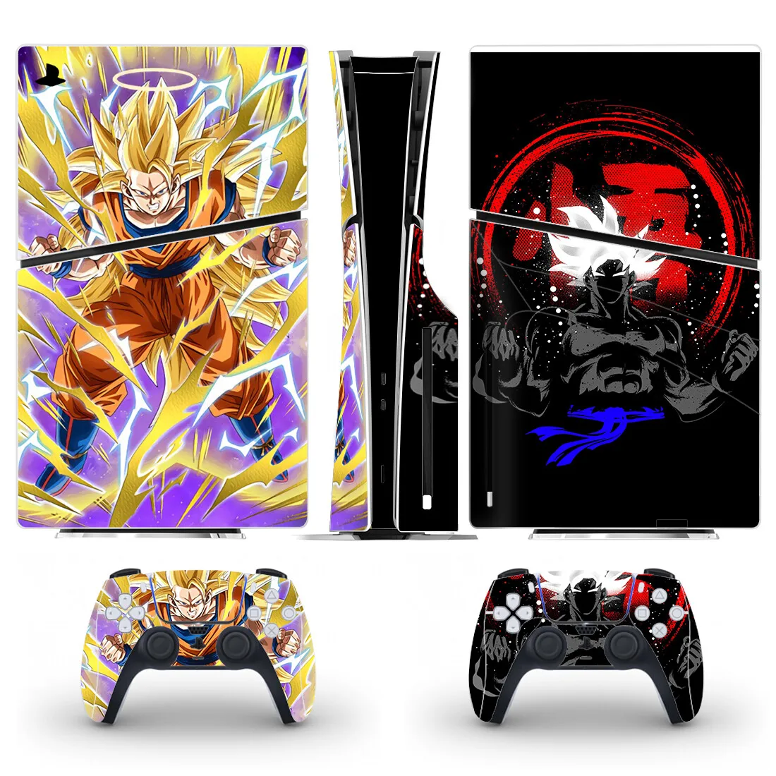 Anime Goku Vegeta PS5 Slim Disc Skin Sticker for Console & 2 Controllers Decal Vinyl PS5 Slim Disk Skins