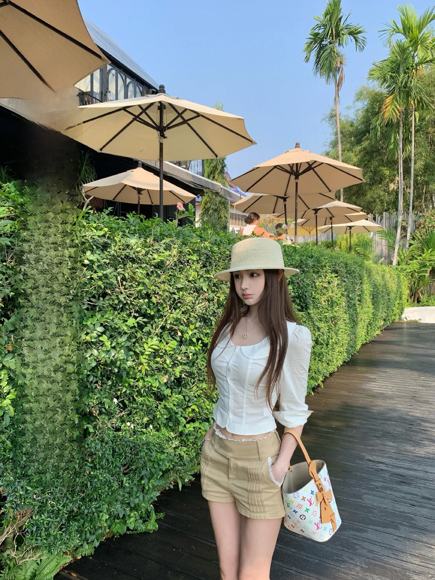 

OKMASHOP Белая женская рубашка с воротником-стойкой, приталенная, с длинным рукавом, весна-лето, в корейском стиле, дышащая, приятная к телу, укороченная