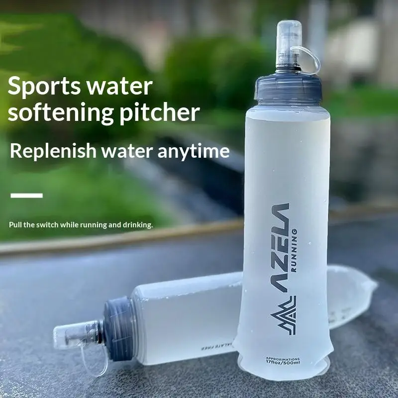 250/500ml Summer Folding Sport Water Bottle TPU Running Water Cup Portable Camping Soft Water Bag For Running Cycling-New