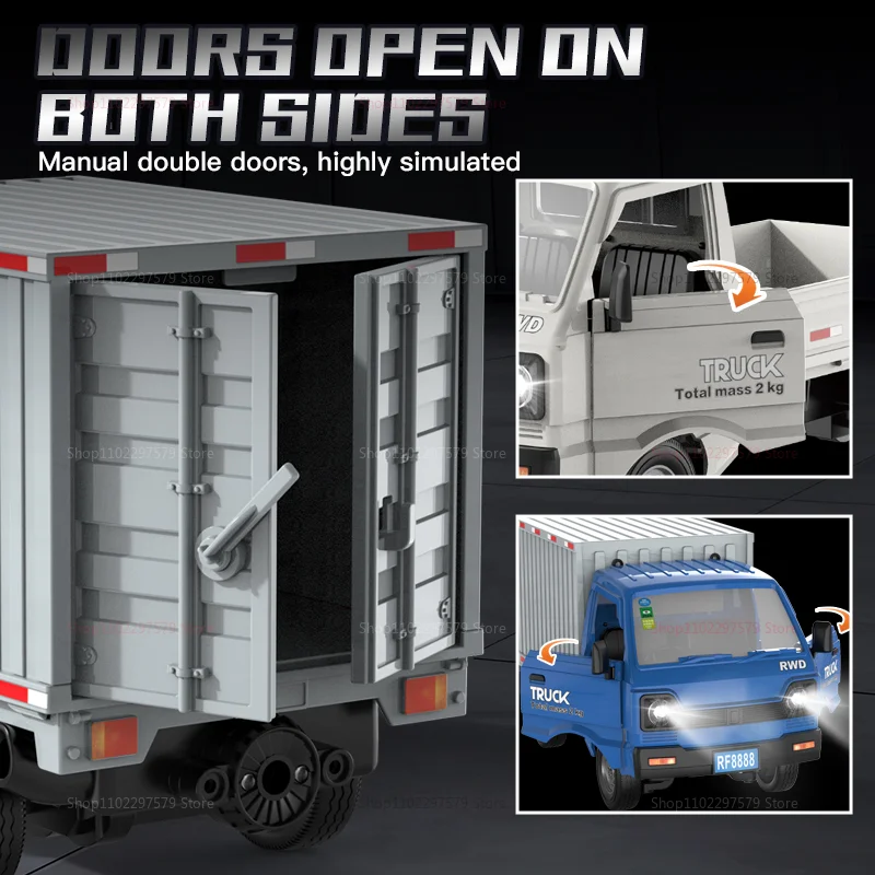 Nowy samochód zdalnie sterowany KF21 w skali 1:16, 2WD, terenowy, do driftu i wspinaczki, zabawki z efektami świetlnymi i funkcją rozpylania, dla dzieci i chłopców, prezent, ciężarówka RC 2.4GHz