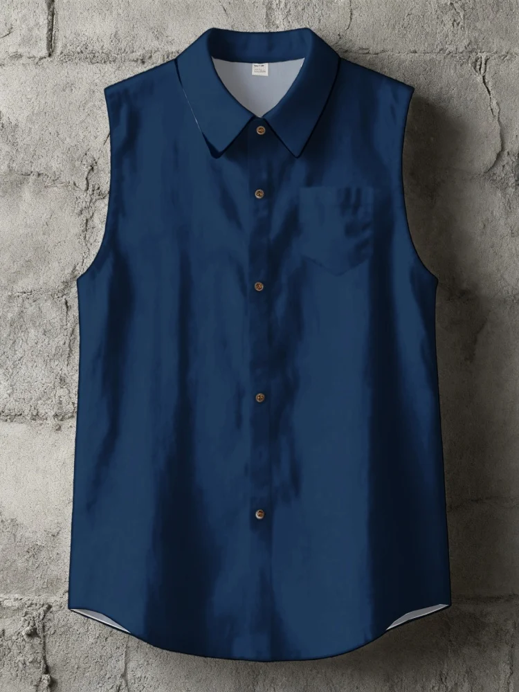 Japanese Style Solid Tanks Women Fashion Sleeveless Lapel Collar Single Breast Buttons Holiday Vests Casual Loose Tunics