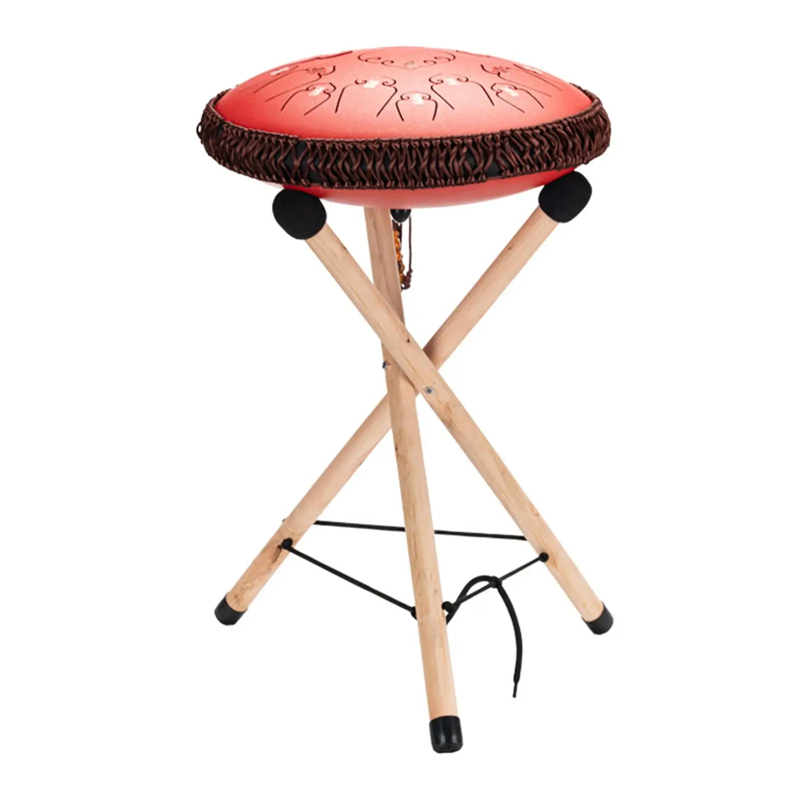Solid Wood Triangular Snare Stand for Steel Drums 10 to 15 Inch Adjustable Drum Holder Rack