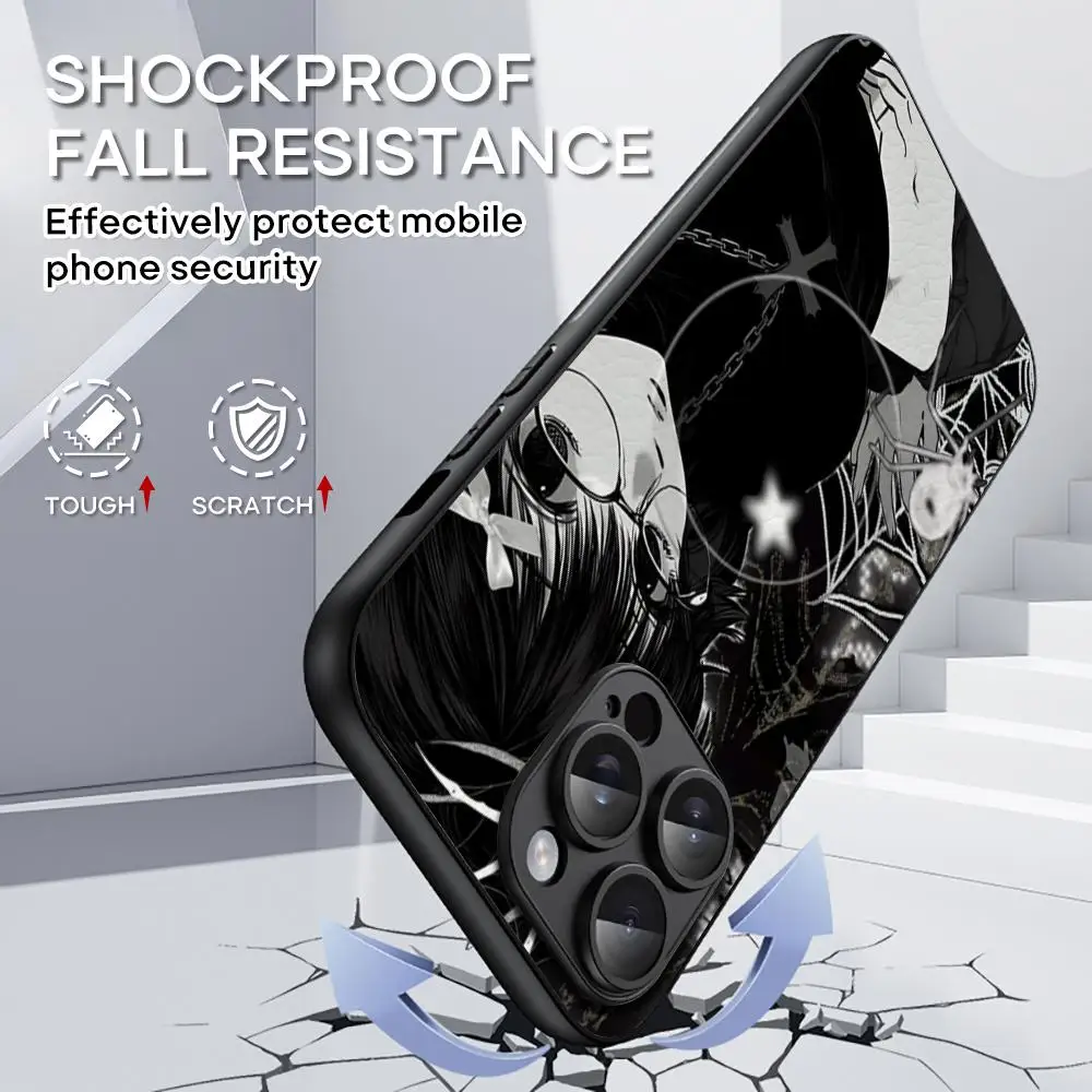 Shizuku hxh مثير اليابان أنيمي فتاة جراب هاتف آيفون 16 15 14 13 12 11 زائد برو ماكس الراقية الفاخرة Magsafe جلد الغنم