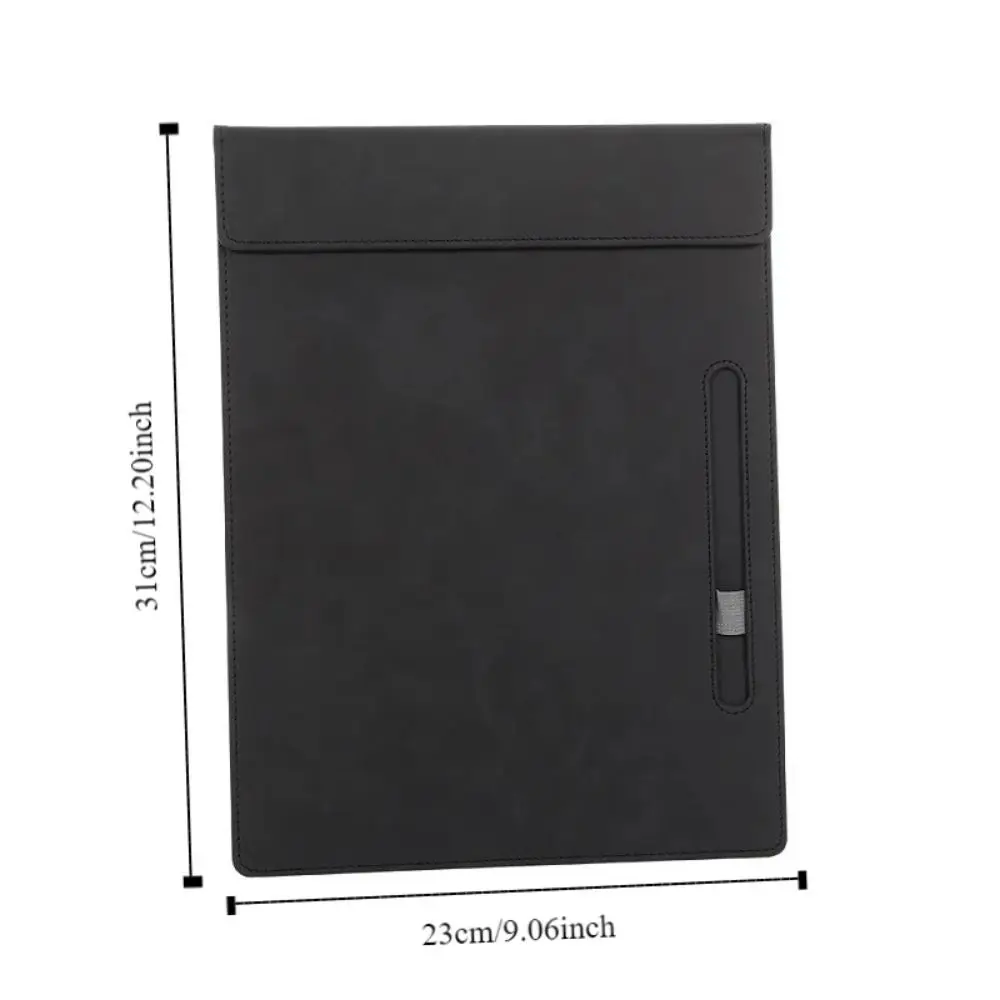Document Holder PU Leather File Folder a4 with Pen Insert Paper Folder Durable Waterproof Writing Clipboard Teacher