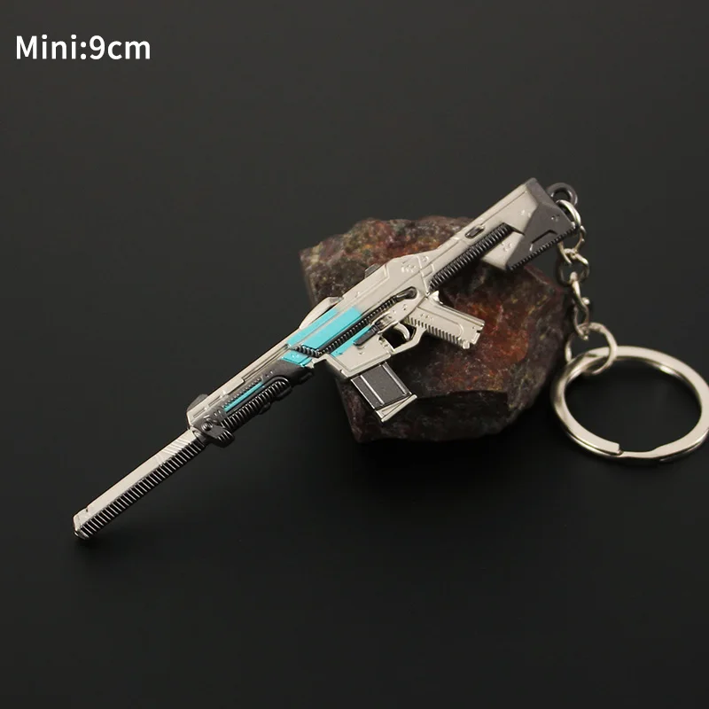 Valorant Keychain Mirage Energy Crisis Guns 9cm Mini Metal Gun Weapon Model Game Peripheral Alloy Pendant Gifts Toys for Boys