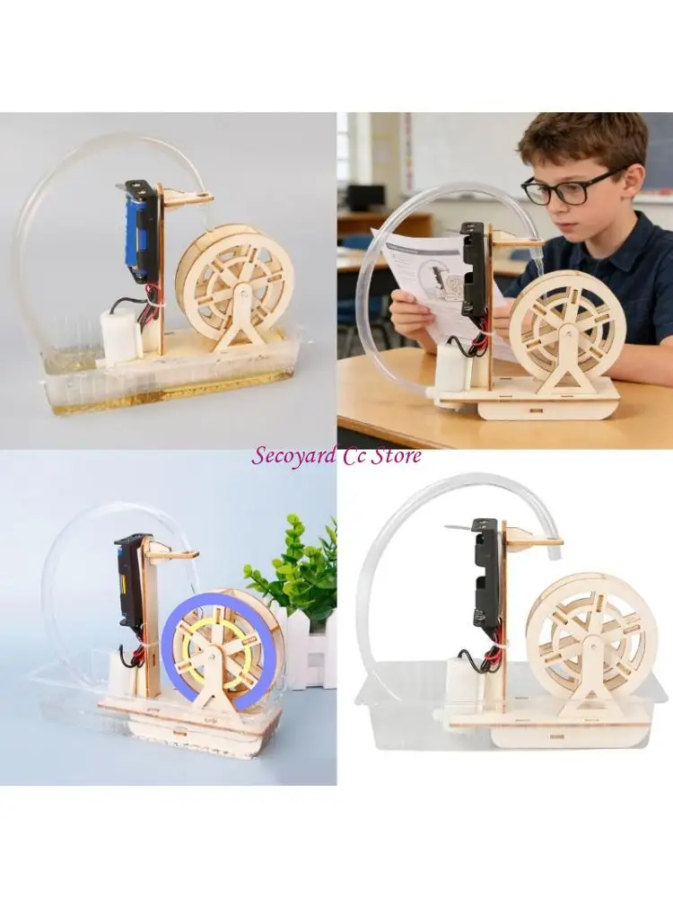 

N3UC Educational Wooden Water Wheel Craft Set Physics Teaching Aid For Classroom