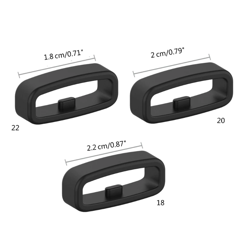 10pcs Rubber Watch Strap Band Keeper Loop Security Holder Retainer Ring 18mm 20mm 22mm For Samsung Garmin Xiaomi Huawei Amazfit