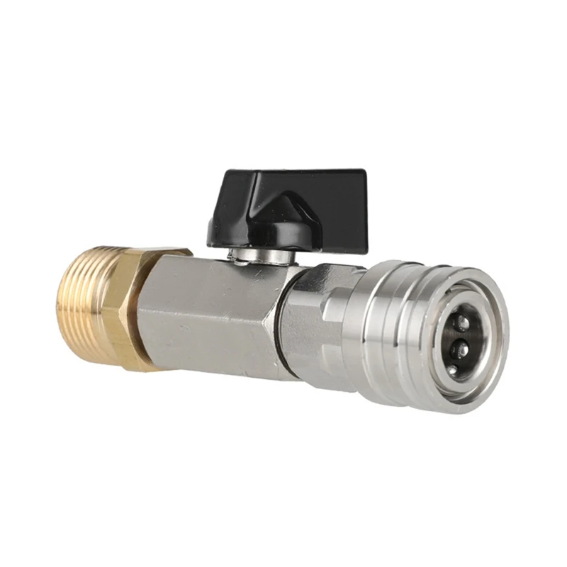 A73E-High Pressure Washer Ball Valve Kit 1/4 Inch Quick Connector And M22 14Mm For Power Washer Hose Switch On/Off