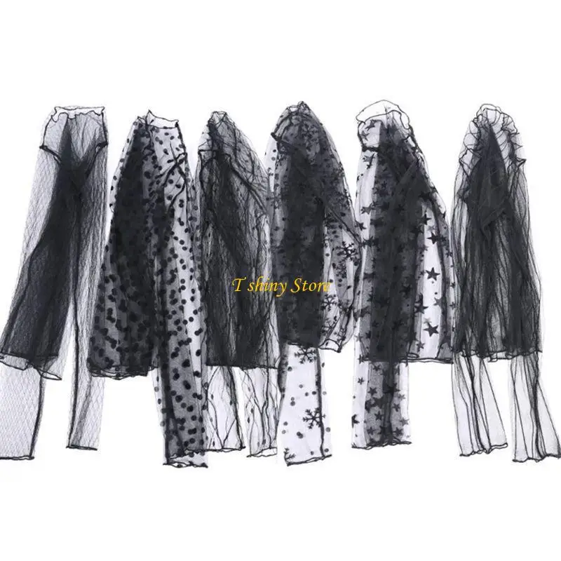 N58F Womens Spring Basic See Through Mesh Bottoming Shirt Hollow Out Lace Snowflake S