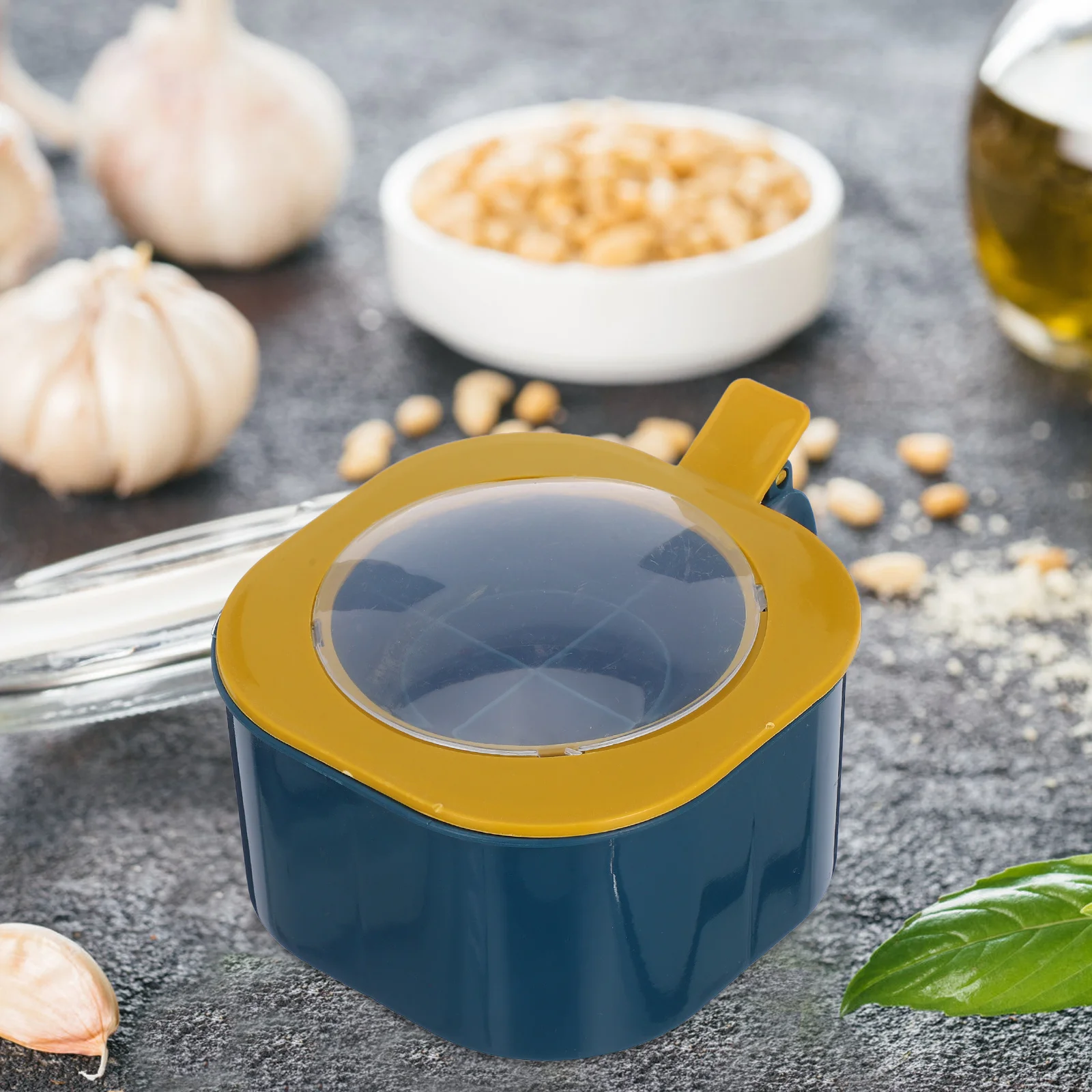

Seasoning Box 4 Compartments Plastic Lid Salt Sugar Msg Organizer Spice Jar Container Kitchen Storage Seasoning Box