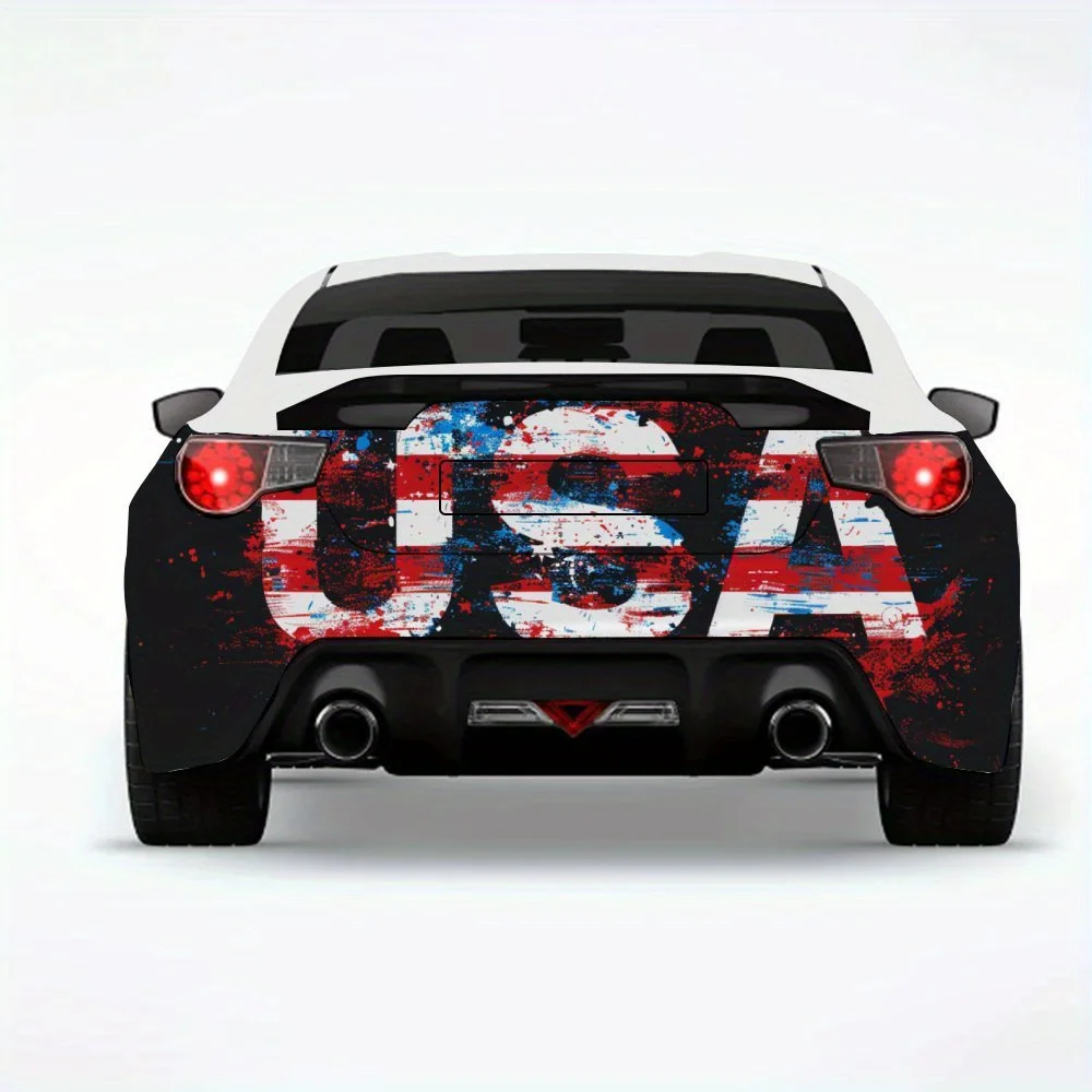 

USA_Flag_Graffiti автомобильная наклейка-виниловая наклейка на заднюю часть автомобиля, водонепроницаемые самоклеящиеся виниловые наклейки для хвоста и бампера автомобиля, декор