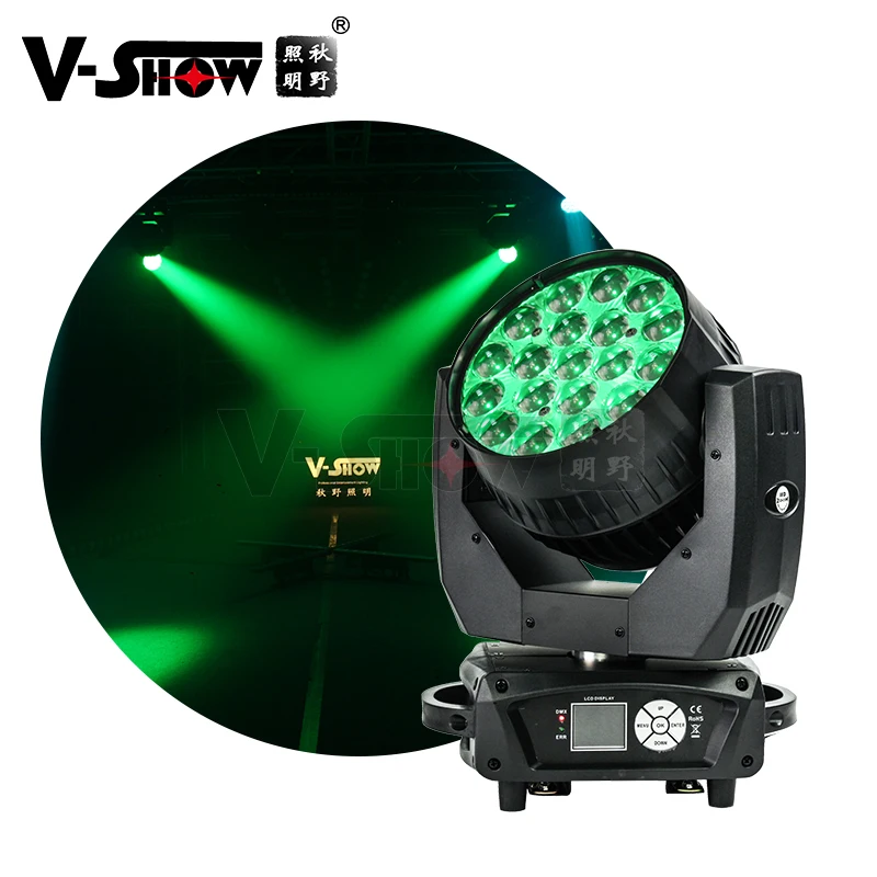 

2pcs led DMX Wash Zoom night club dj stage light Aura 19x15w 4in1 RGBW zoom beam wash light led moving head