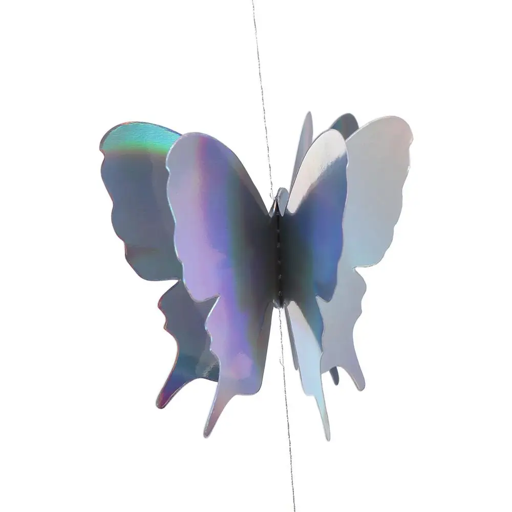 Photo Props Colorful 3D Butterfly Paper Banner DIY 2m Butterfly Hanging Garland Cartoon Party Hanging Decoration Bridal Shower