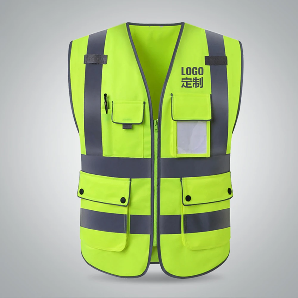 Workwear Vest for Construction Site Safety Protection Multi Pocket Leader Worker Safety Vest Hi Vis Working Clothes