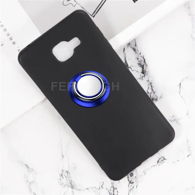 For Samsung Galaxy A7 2016 A710 A7100 A710F A710M Back Ring Holder Bracket TPU Soft Silicone protect Case Anti falling shell